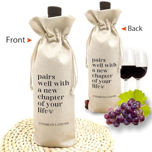 TBITON New Job Gifts, Farewell Gifts for Coworkers,New Beginning Gifts, Wine Gift Bags Going Away Gift for Friends Coworker Boss, Pairs Well With A New Chapter of Your Life (Beige-NEW JOB02) B0DHHFYD2C