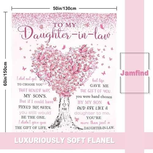 Daughter in Law Christmas Birthday Gifts from Mother Father in Law, Daughter in Law Gifts for Mothers Day Wedding Day Daughter in Law Gifts, Gifts for Daughter in Law Blanket 60"x50" B0CF9GRYX7
