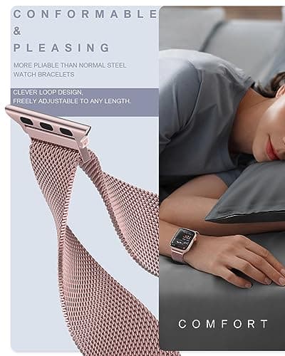 Original Stainless Steel Milanese Loop Compatible with Apple Watch Band 38mm 40mm 41mm 42mm 44mm 45mm 46mm 49mm, Magnetic Clasp Band for iWatch Series 11 10 9 8 7 6 5 4, SE 3 2 1 Ultra3 2, Women & Men