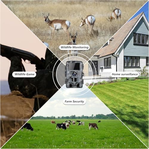 Trail Camera, 60MP Hunting Camera with WiFi, 32GB TF Card, Night Vision, Motion Activated, IP66 Waterproof, 120°Wide-Angle for Deer Scouting or Home Security, APP Control, H.264 MP4 Video