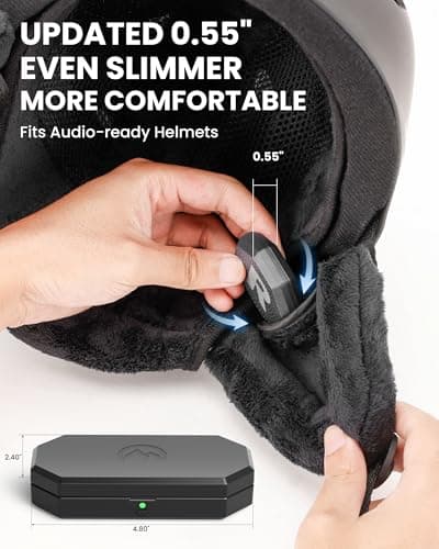 OutdoorMaster Update Ski Helmet Headphones, True Wireless Bluetooth with Charging Case, Drop-in Headphones HD Speaker Chip Compatible with Audio Ready Snowboard Helmets-Pure Black