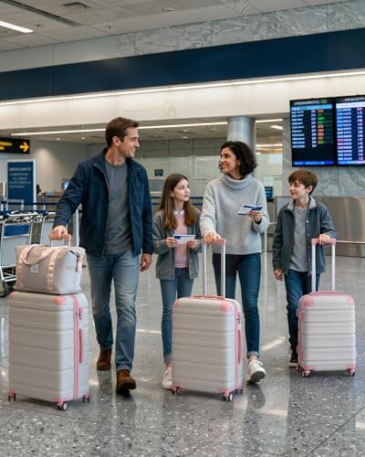 TAKUMI Luggage Sets 5 Piece Lightweight Carry On luggage with Duffel Bag ABS+PC Hardshell Suitcases with YKK zippers Double Spinner Wheels Travel Luggage with TSA Lock(GREY PINK, 5 PIECE SET)