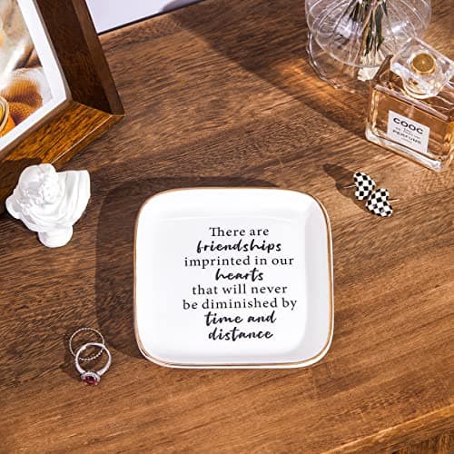 Friend Birthday Gifts for Women Ring Dish Friendship Gifts for Women Friends Female Gifts "There are friendships imprinted in our hearts that will never be diminished by time and distance"