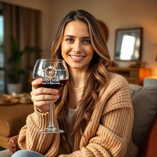 Gumry 30TH Birthday Gifts for Her, Vintage 1995 Engraved Wine Glass, 30 Year Old Birthday Decorations For Women, Funny 30 Bday Gifts Idea For Women, Friends, Daughter, Sister - Turning 30 Present