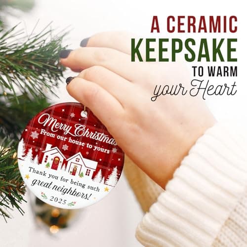 ZAGKOO Neighbor Christmas Ornaments 2025 - Best Christmas Neighbors Gift Ideas, Great Gifts for Next Door Neighbor - Friendship Gifts for Neighbors, Women, Men - Ceramic Keepsake 2025