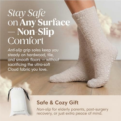 Plush, Breathable Soft Slipper Socks for Women - Comfy Sleep Socks for Self Care, Birthday Gifts Unboxme Gifts Warm & Cozy Ultra-Luxe Cloud Fuzzy Socks, Gifts for Women B0D99Y1VF2