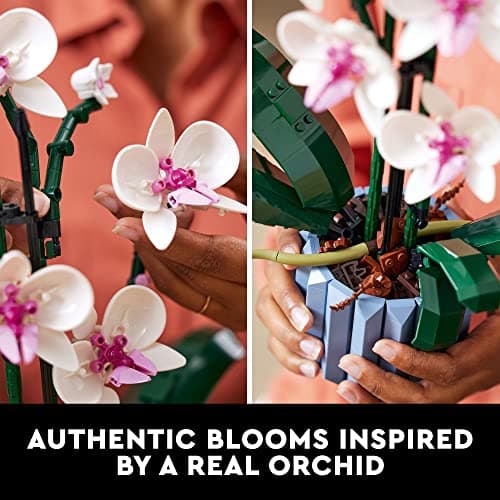 LEGO Botanicals Orchid - Artificial, Fake Indoor Flowers Building Set for Home, Kitchen, Desk Decoration, Adults Ages 18+ - Gift for Birthdays - 10311