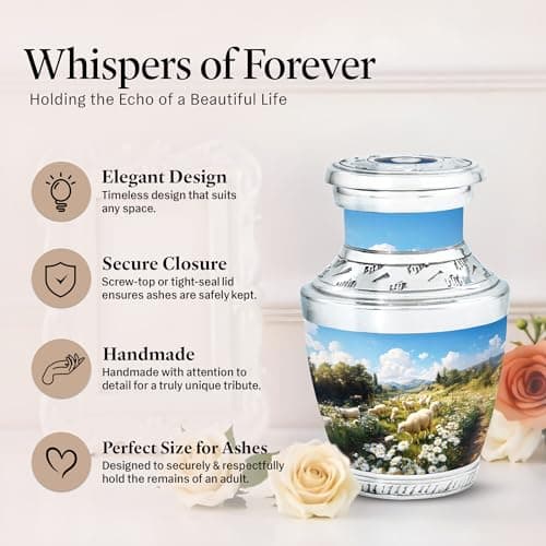Daisy Burial Keepsake for Adult Ashes - Cremation Urns for Human Ashes - Decorative Urn for Men Women Ash - Memorial Gift for Mother Father Ash - Small Keepsake 3 Inch - B0FRMW69XD