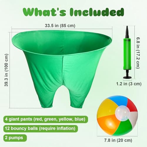 Granny Pants Outdoor Game, 4Pcs Granny Pants Yard Game for Adults and Kids, Giant Outdoor Tossing Games with 4 Oversized Pants & 12 Bouncy Balls, Easter Party Family Reunion Field Game Set