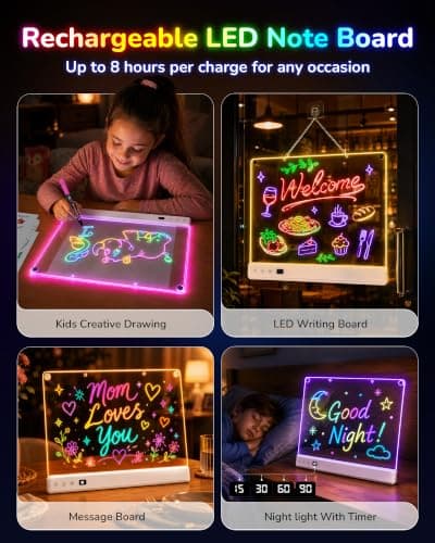 Aullsaty 16.5-Inch LED Drawing Board for Kids, Rechargeable Light Up Dry Erase Board with 16 Light Effects, 7 Markers and Tracing Kit, Birthday or Christmas Gift for Boys and Girls Ages 3-12 B0H7HFPLFM