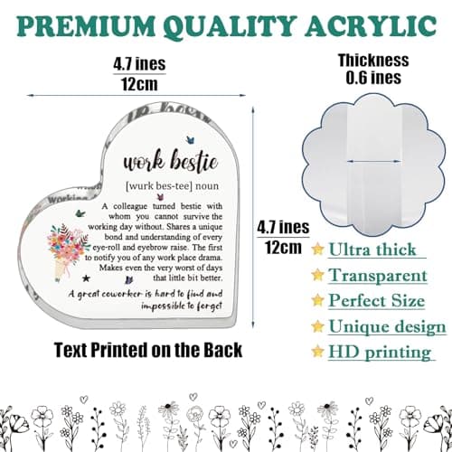 Work Bestie Christmas Gifts for Women Coworker Friends, From Coworkers to Friends Gift for Birthday Retirement Farewell Thanksgiving Day Mothers Day, Funny Work Bestie Definition Signs for Favorite Friend At Work