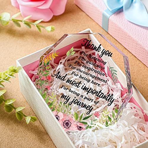 Appreciation Gifts with Inspirational Quotes Gift for Coworker Employee Nurse Acrylic Xmas Desk Decor for Teacher Leader Boss Yinder Acrylic Christmas Appreciation Thank You Gifts, Nonagon Poppy B0BLGD4QTQ