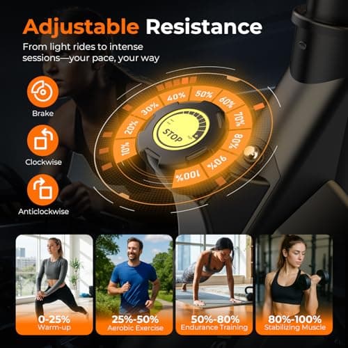 OWLSKY Exercise Bike with APP, Magnetic Resistance Indoor Cycling Bike, 300 lbs Capacity Quiet Stationary Bike for Home Gym Cardio Workout