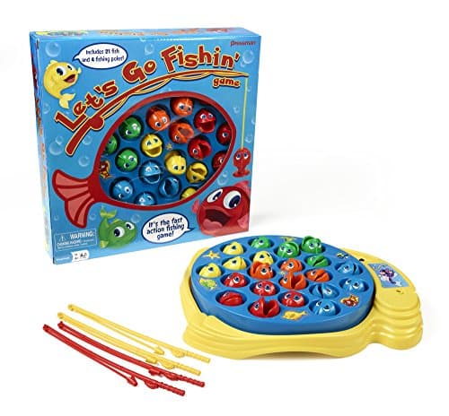 Let's Go Fishin' Game by Pressman - The Original Fast-Action Fishing Game!, 1-4 players