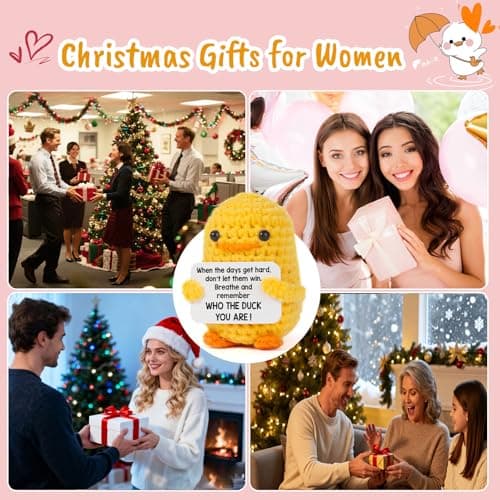 MBL Christmas Stocking Stuffers for Women - Emotional Positive Inspirational Support Small Funny Gag Crochet Duck Pickle Birthday Xmas for Men for Coworker Boss Colleges Her Him Friend