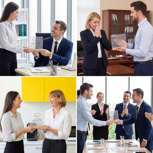 Gifts for Boss Female, Acrylic Plaque Decor Birthday Thank You Gifts for Women Men Office Decor Boss Gifts for Women, 5.5 x 5.9" Acrylic Plaque Gift for Boss Women Man B0H8B3XHLP