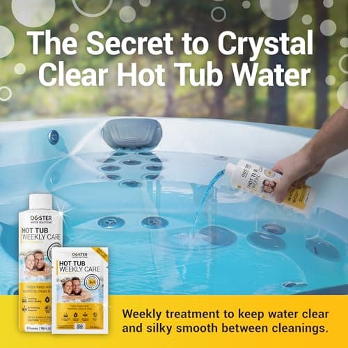 Bio Ouster 3in1 Weekly Hot Tub Cleaner, Conditioner, Clarifier - Hot Tub Chemicals for Standard & Inflatable Spas - Spa Chemicals for Crystal Clear & Sparkling Clean Water - Made in USA (4 Week Kit)
