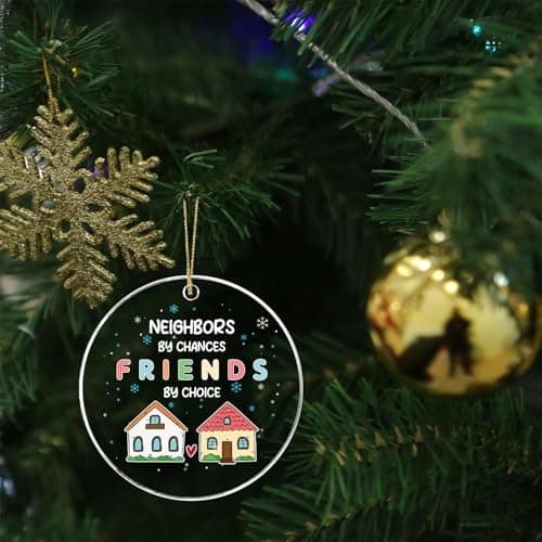 Neighbor Ornament 2025, Christmas Ornaments 2025, Neighbor Gifts Merry Christmas from Our House to Yours, Funny Glass Xmas Tree Decorations, Neighborhood Gift Ideas for Neighbors, Best Friends, Women
