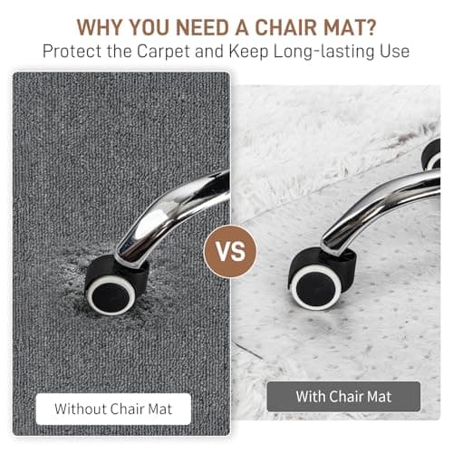 Winado Office Chair Mat, 36"x48" Non-Slip Under Computer Desk Chair Carpet Floor Protector, Heavy Duty Clear Plastic Chair Mats for Rolling Gaming and Work Chairs (Carpet 90 * 120 * 0.2cm with Lip)