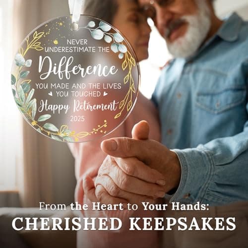 HEXMOZ Retirement Gifts - Retirement Gifts for Women, Men 2025 - Retired Ornament 2025 - Retired Gift for Coworker, Boss, Employee, Teacher, Nurse, Woman, Man - Acrylic Christmas Ornament Keepsake