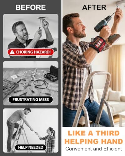 Stocking Stuffers for Men Women Gifts Magnetic Wristband: Men Gifts Tool Belt Magnet Wrist for Holding Screws Nails Christmas Gadget for Dad Adults Him Husband Who Have Everything (1)