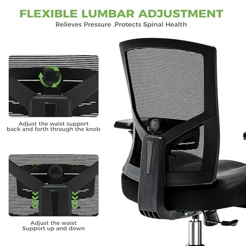 Big and Tall Office Chair 700lbs with Ergonomic W Wide Thick Seat Cushion, Oversized Mesh Desk Chair with Adjustable Lumbar Support, Computer Chair with Upgraded 4D Armrests