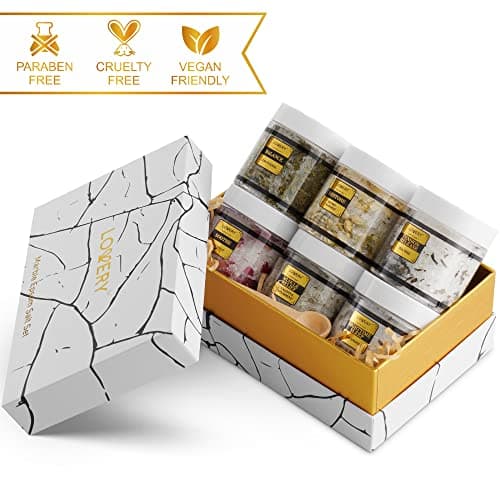 Christmas Gifts for Women Who Have Everything, Epsom Bath Salts Gift Basket Set, Relaxing Self Care Salt W/Essential Oil, Gifts for Mom, Lavender, Eucalyptus, Lemon, Coconut, Tea Tree, Honey Almond