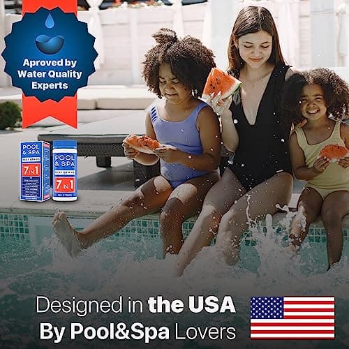 All-New Pool and Spa Test Strips 7 in 1 Quick SuperAccurate Swimming 150 Pool Test Kit - Hot Tub Test Strips & Pool Water Testing Strips for pH Chlorine Bromine Hardness Alkalinity Cyanuric Acid