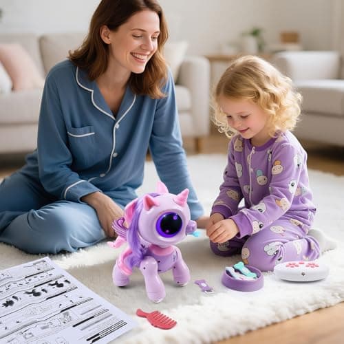 BIRANCO. Unicorn Robot Toys for Girls Age 3-5, Remote Control Electronic Pet, Gesture Sensing, STEM Play, Surprise Interactive Toy for Toddler Gifts and Kids Age 4 5 6+ Years Old B0F1SVTK89