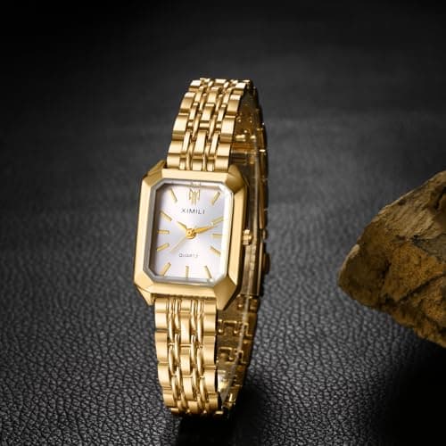 Avaner Women's Bracelet Square Watches: Gold Silver Stainless Steel Strap Analog Quartz Elegant Wrist Watches