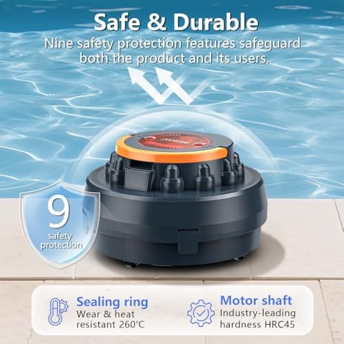X2 Cordless Pool Cleaner Robot, Robotic Pool Vacuum for Above/In Ground Pool, 45W Dual-Motor, Self-Parking, Enhanced with 2L Debris Capacity