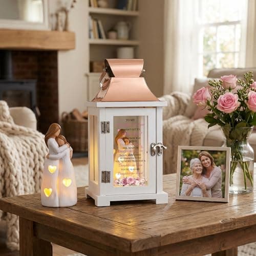 Daughter in Law Gifts, Meaningful Daughter in Law Birthday Gifts, Gifts for Daughter in Law for Birthday Christmas Mothers Day, Lantern with Hand Painted Figurine B0G7B7BWZJ