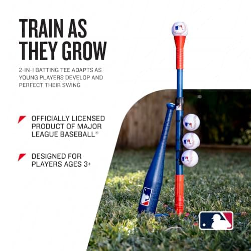 Franklin Sports Grow-with-Me Kids Baseball Batting Tee + Stand Set for Youth + Toddlers - Youth Baseball, Softball + Teeball Hitting Tee Set for Boys + Girls B07HJSHT8P
