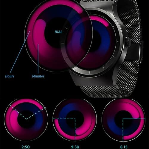 MASTOP Watches for Men Fashion Creative Liquid Movement Original Design Starry Sky Vortex Watch Men Steel Mesh Men's Watch Clock Round Unique Wristwatch Minimalist Gradient Color