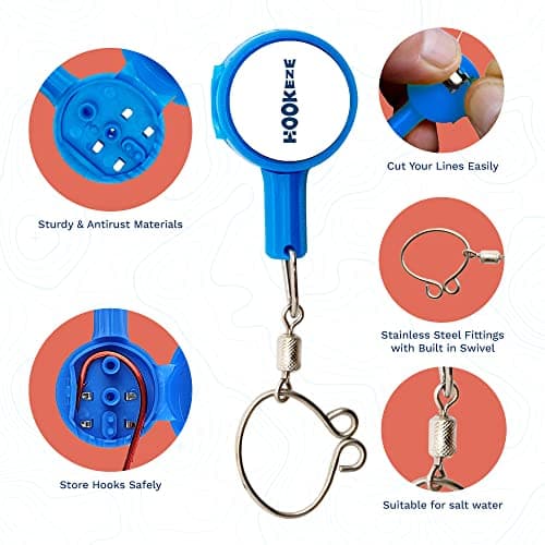 HOOK-EZE Fishing Knot Tying Tool | Protect from Fish Hooks | Tie Fishing Knots Easily | Cool Gadgets for Fishermen | Ice Fly Fishing | Fishing Accessories for Beginner Anglers | Nail Knot Tool