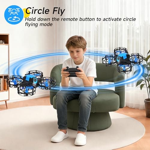 4DRC V18 Mini Drone for Kids Beginners, RC Quadcopter with 2 Control Modes, Headless Mode, Altitude Hold, Auto Hover, 3 Speeds, 3D Flips, LED Lights, 2 Batteries, Gift Toy for Boys