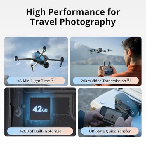 DJI Air 3S Fly More Combo (RC-N3), Drone with 1" CMOS Wide-Angle & Medium Tele Camera, 4K/60fps HDR Video, Nightscape Omnidirectional Obstacle Sensing & 3 Batteries for Extended Flight Time