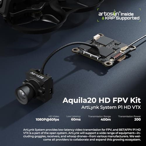 BETAFPV Aquila20 HD FPV Kit with Aquila20 HD Whoop LiteRadio 4 SE Radio Transmitter VR04 HD Goggles Built-in HD Digital VTX P1, Supported 3 Modes 2S Power System FPV Drone Advanced RTF Indoor Outdoor