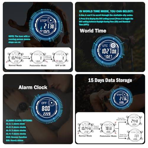 AVTREK AVTREK Tactical Watch with Compass,50M Waterproof Pedometer, Digital Altimeter Watch for Outdoor Hiking/Climbing(Cafe)