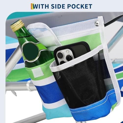 GarveeLife Backpack Beach Chair for Adults 2 Pack, Lightweight Portable Lay Flat Folding Beach Chair with 5 Positions, Backpack Straps, Phone Pocket, Cup Holder & Towel Bar, Support to 350LBS