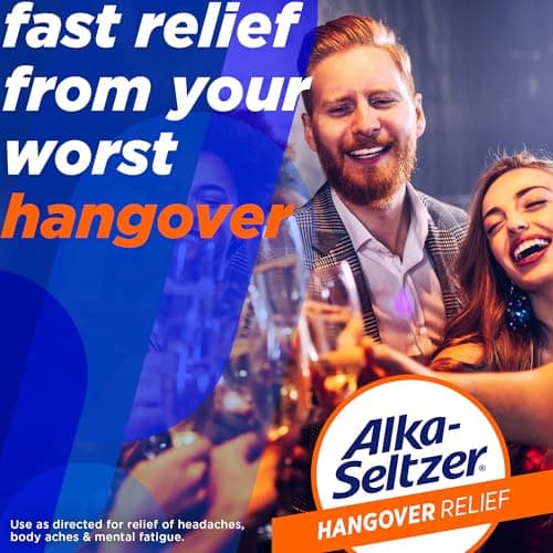 Alka-Seltzer Hangover Relief Tablets, Fast Relief Starts in About 15 Minutes for Headaches, Body Aches & Mental Fatigue, Bachelorette Party & Bachelor Party, Dispenser Pack, 120 Count