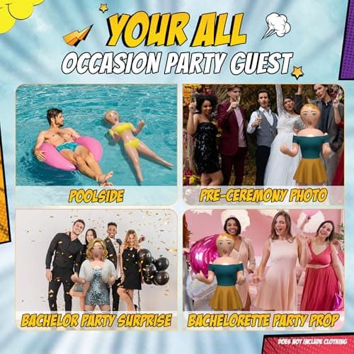 Inflatable Doll with Groom Sash - Bachelor Party Favors - Bachelor Party Decorations - Bachelorette Party Favors - Gag Gifts - 60" Blondi Care