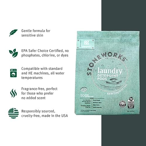 Grab Green Stoneworks Laundry Detergent Pods Sample Kit, 10 Count, Birch Branch, Fragrance Free Rain, Oak Tree, Olive Leaf, Rose Petal Scents, Plant a Tree