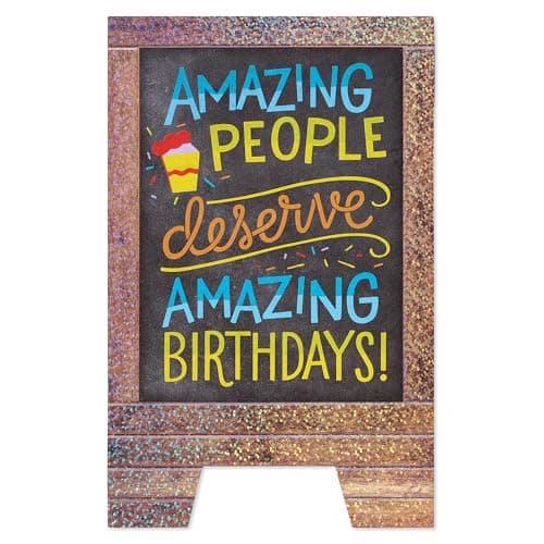 American Greetings Birthday Card (Enjoy Every Second) Sandwich Board Design B0CWVQFPKK