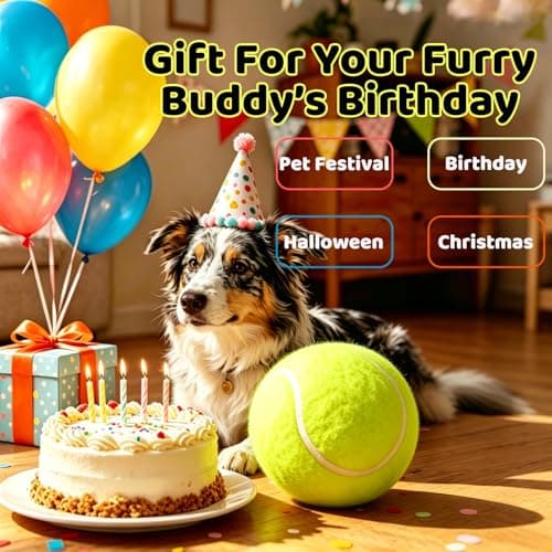 Giant 9.5" Dog Tennis Ball Large Pet Toys Funny Outdoor Sports Ball with Inflating Needles for Small Medium Large Dog