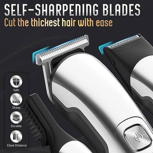 Ufree Beard Trimmer for Men, Waterproof Electric Razor for Nose, Body, Face & Mustache, Cordless Hair Clippers Shavers Grooming Kit, Gifts for Men Husband Father