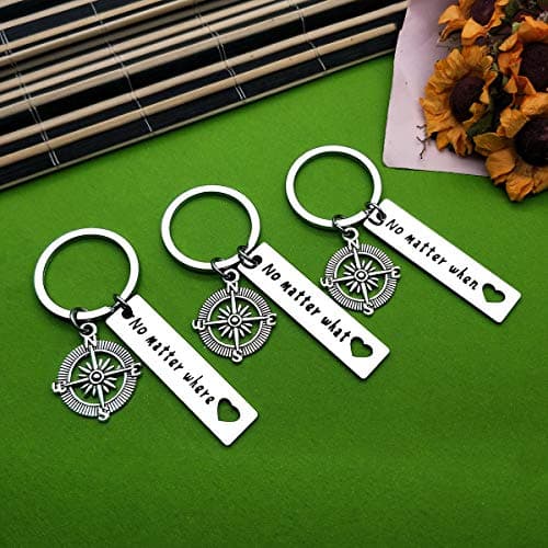 Baipilu Long Distance Friendship Keychain Gifts No Matter Where No Matter What Best Friends Keychain Set of 3 Distance Gifts Graduation Present for Friends Sister