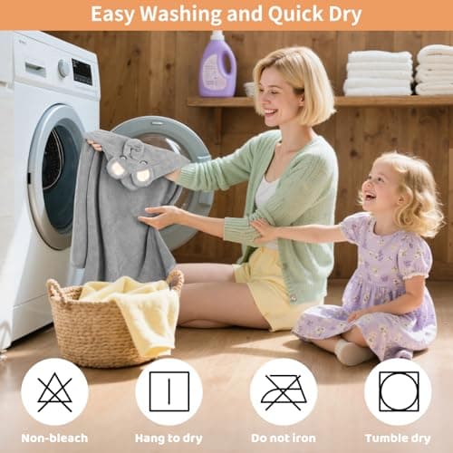 4 PCS Baby Towels & 8 PCS Washcloths Set, Cute Animal Hooded, Ultra Absorbent & Soft, Newborn Shower Gifts for Boys & Girls 12 PCS Baby Bath Towels Set for Infants Toddlers Essentials B0F3JC4GWM