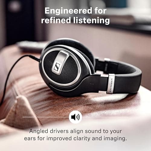 Sennheiser HD 599 SE Open-Back Headphones, Premium Design, Natural Balanced Audio, Comfortable Fit, Wired Headphones for Music, Gaming, School, Work, Black