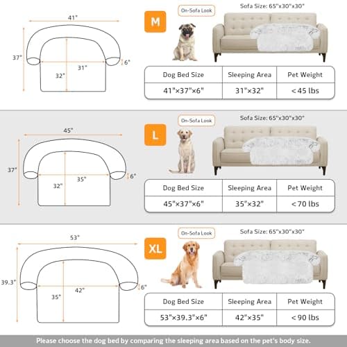 Calming Dog Bed Fluffy Plush Dog Mat for Furniture Protector with Removable Washable Cover for Large Medium Small Dogs and Cats (Large, Light Grey)